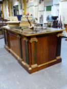 AN IMPRESSIVE LEATHER INSET CALAMANDER WOOD DESK IN THE FRENCH EMPIRE TASTE, THE SIDES WITH ORMOLU