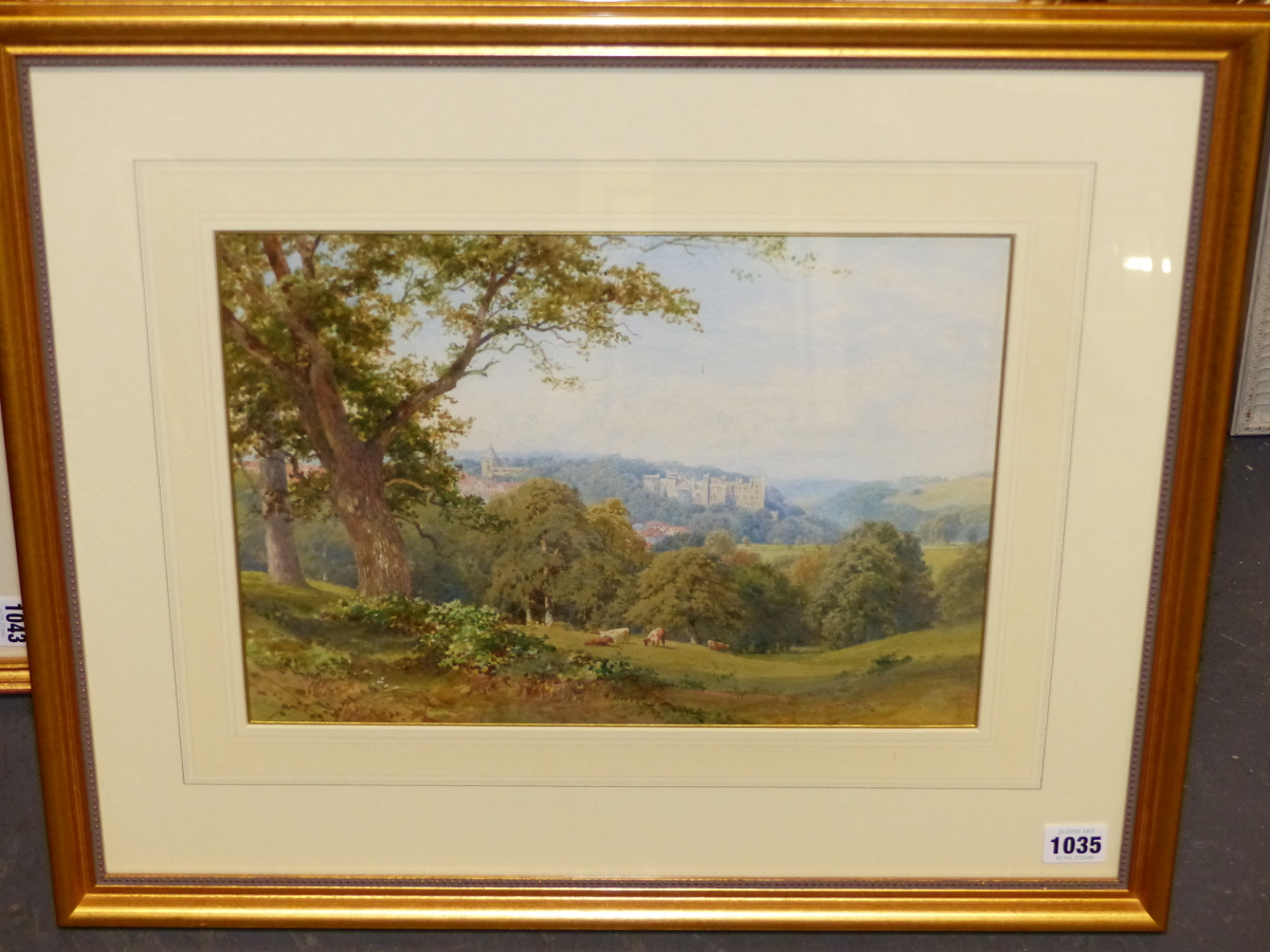 SUTTON PALMER (1854-1933). LOOKING DOWN THE VALLEY. WATERCOLOUR, SIGNED. 25 x 35cms. - Image 2 of 3