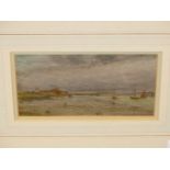 WILLIAM LIONEL WYLIE. (1851-1931) A COASTAL ESTUARY VIEW. SIGNED AND INDISTINCTLY DATED, OIL ON