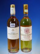 WINE, A BOTTLE OF 2007 CHATEAU LAFAURIE-PEYRAGUEY SAUTERNES TOGETHER WITH A 2012 BOTTLE OF CHATEAU