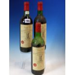 WINE, THREE BOTTLES OF 1975 CHATEAU LA TOUR MEDOC RED WINE