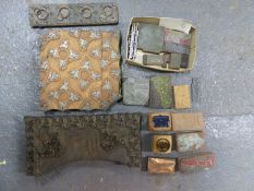 A COLLECTION OF TRADE AND OTHER PRINTING BLOCKS, MAINLY METAL FACED, THE LARGEST. 25 x 25cms.