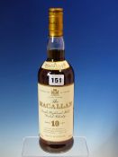 MALT WHISKY, A BOTTLE OF MACALLAN TEN YEAR OLD WHISKY