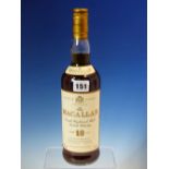 MALT WHISKY, A BOTTLE OF MACALLAN TEN YEAR OLD WHISKY