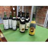 WINE, SIX BOTTLES OF 1980 BARBARESCO RED WINE, THREE BOTTLES OF MARQUES DE RISCAL RIOJA 1980, 1990