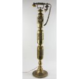 French brass standing phone, 42" H. Provenance: From an Everett, Massachusetts estate.