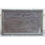 1922 World War I commemorative bronze plaque, Oliver Wendell Holmes School, 22" x 34". Provenance: