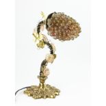 Italian glass and brass lamp. Provenance: From a West Palm Beach, Florida estate.