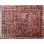 Antique Persian Mahal rug, 9' 9" x 12' 9". Provenance: From a Delray Beach, Florida estate.