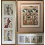 Group of three Art Nouveau prints. Provenance: Estate of antique dealer Mr. Bob Tassel.