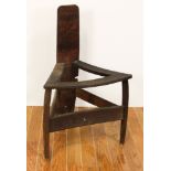 17th/18th century triangular chair, 30 1/2" H x 19 1/2" W x 16" D.