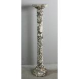 Italian marble pedestal, 43" H x 8 1/2" W. Provenance: From a Fitchburg, Massachusetts estate.