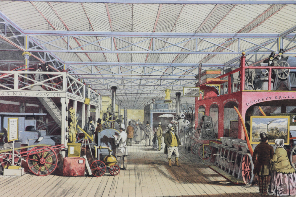 Two chromolithographs, Dickenson Bros, machinery and agriculture, dated 1852, 15" x 21". Provenance: - Image 3 of 8