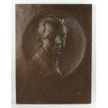Martin Peck 1880-1940, metal plaque, Richard Henry Recchia SC 1941, 25" x 18". Provenance: From an