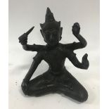 Thailand bronze sitting Buddha, 7" H x 5 1/2" W. Provenance: From a Hamilton, Massachusetts estate.