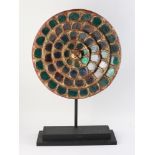 Starburst wood and glass sculpture. Provenance: From a Swampscott, Massachusetts estate.