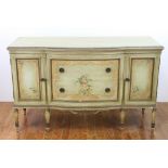 French-style circa 1920s paint decorated chest, 33" H x 54" W x 21" D. Provenance: From a Delray