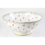 French floral decorated punch bowl, 13 1/2" diameter. Provenance: From a Delray Beach, Florida