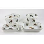 Group of four (4) French porcelain serving pieces. Provenance: From a Delray Beach, Florida estate.