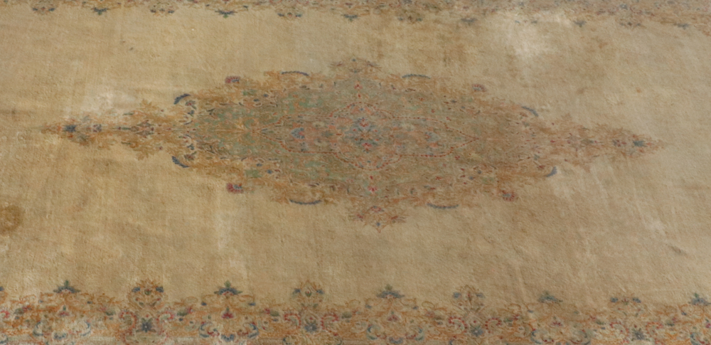 Antique Persian Kerman rug, 23' 8" x 11' 10". Provenance: From a Danvers, Massachusetts estate. - Image 3 of 9