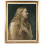 Eva D. Cowderk, pastel of a young girl with golden hair, 27" x 21", framed 31" x 24". Provenance: