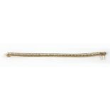 18k gold and diamond tennis bracelet, (7) diamonds approximately 4.0 ctw, approximately 21 grams