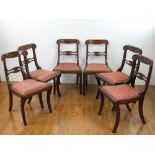Set of six (6) late Boston Federal side chairs.