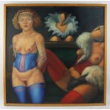 Afonso MF Oliveira (Brazil, 20th century), surreal figures, oil on canvas, signed and dated 1984,