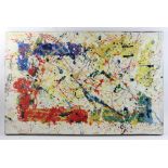 Abstract painting, signed Sam Francis, oil on canvas, 21" x 33". Provenance: From an Orange,