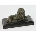 Old bronze lion, 6" H x 3" W. Provenance: From a New York, New York estate.