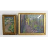 Anna C. Tomlinson (American, 1872-1962), landscape, pastel, 10" x 6 1/2", framed 11" x 13".
