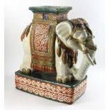 Antique Chinese glazed potting elephant. Provenance: From a Swampscott, Massachusetts estate.
