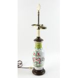 Chinese porcelain lamp with plum design, 21" H. Provenance: From a Delray Beach, Florida estate.