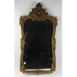 19th century antebellum Victorian mirror having floral paint decoration and gold leaf design, 41"