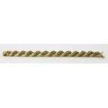 Ladies' 18k gold rope bracelet, approximately 37 grams TW, 7 1/2" L. Provenance: From a Beverly