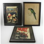 Three Japanese woodblock prints. Provenance: From a West Palm Beach, Florida estate.