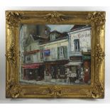 Polese signed, Paris view, French Quarter, oil on canvas, in fancy gilt gesso frame 25 1/2" x 29".
