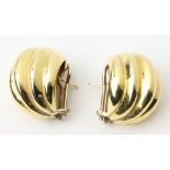Pair of ladies' 18k gold earrings, approximately 32 grams TW. Provenance: From a Coronado,