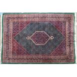 Indo Bidjar rug, good even pile, recently cleaned, 9' x 12'. Provenance: From a Salem, Massachusetts