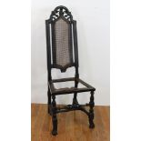 Early English Queen Anne high chair, 48" H x 17" W x 16" D. Provenance: From a New York, New York