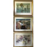 Group of three framed prints. Provenance: Estate of antique dealer Mr. Bob Tassel.