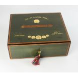 Elie Bleu Medal model cigar humidor inlaid case with cigar clip, retails for $2800-3500, 4 1/2" H