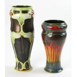 Two modern art pottery vases by Stephanie Young. Provenance: From a Newton, Massachusetts estate.