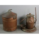 Old southern moonshine copper kettle with drum and bucket. Provenance: From an Everett,