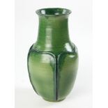 Green modern art pottery vase. Provenance: From a Newton, Massachusetts estate.
