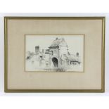 Saint Jean aux Bois, print, framed 14" x 19"; Samuel V. Chamberlain (1895-1975), Quimfirs France,