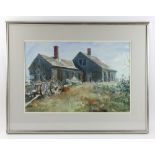 John Whorf (1903-1959), old farm house, watercolor, signed, 15" x 22", framed 22" x 29". Provenance: