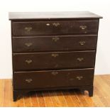 Early Chippendale chest of drawers with brass pulls, 39" H x 41" W x 17" D.