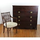 Fine Federal mahogany desk with banding and inlay, with chair. Provenance: From a New York, New York