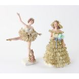 Ceramic ballerinas by Helen V., 12" H x 9" W. Provenance: From a Coronado, California estate.